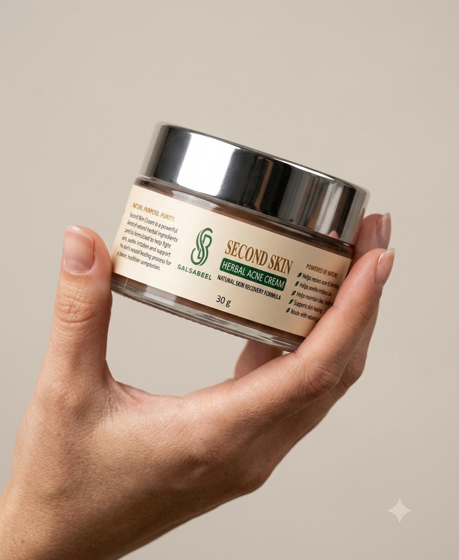 Second Skin Herbal Acne Cream | Fast-Acting Relief for Papules, Pustules & Cystic Acne - 30g